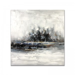 Гореща продажба абстрактни произведения на платно modren черно и бяло ръчно изработени маслени картини за всекидневна стена декорация